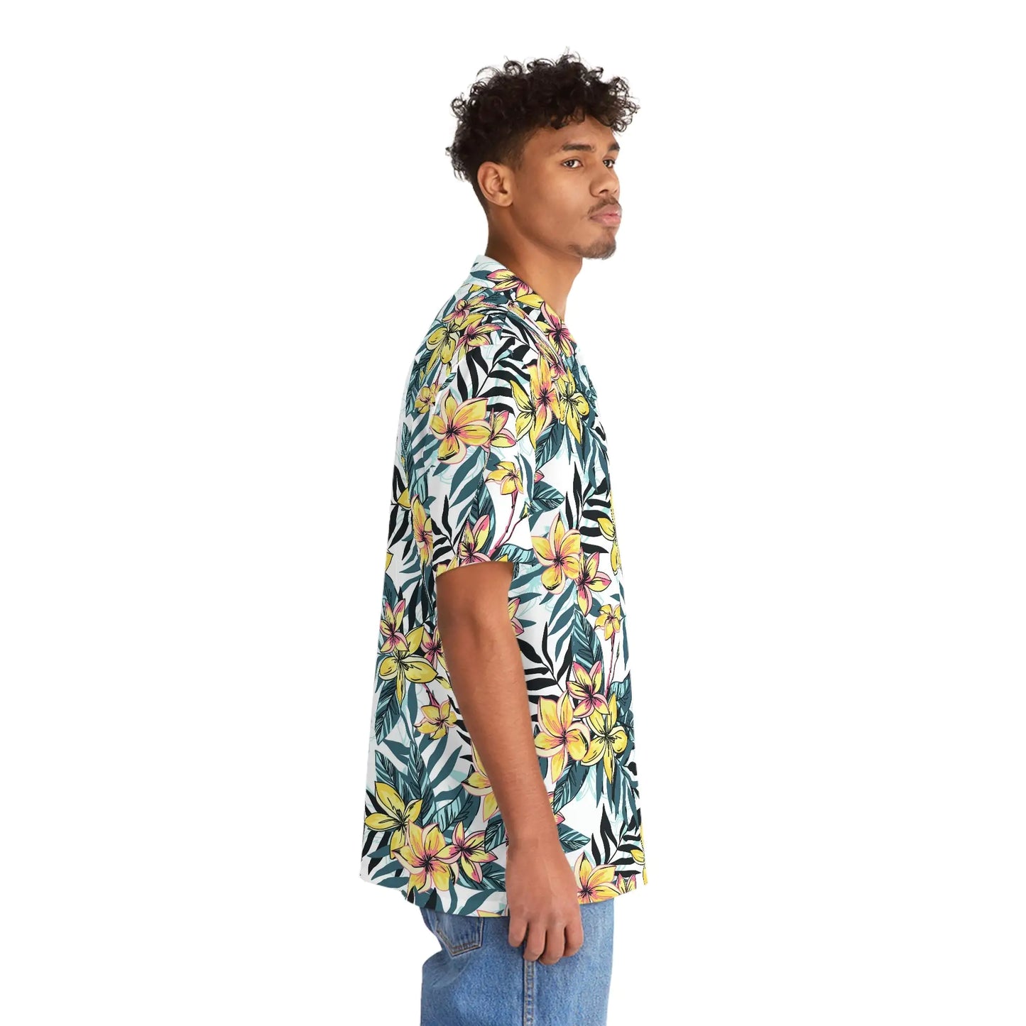 Men's Tropical Floral Print Hawaiian Shirt