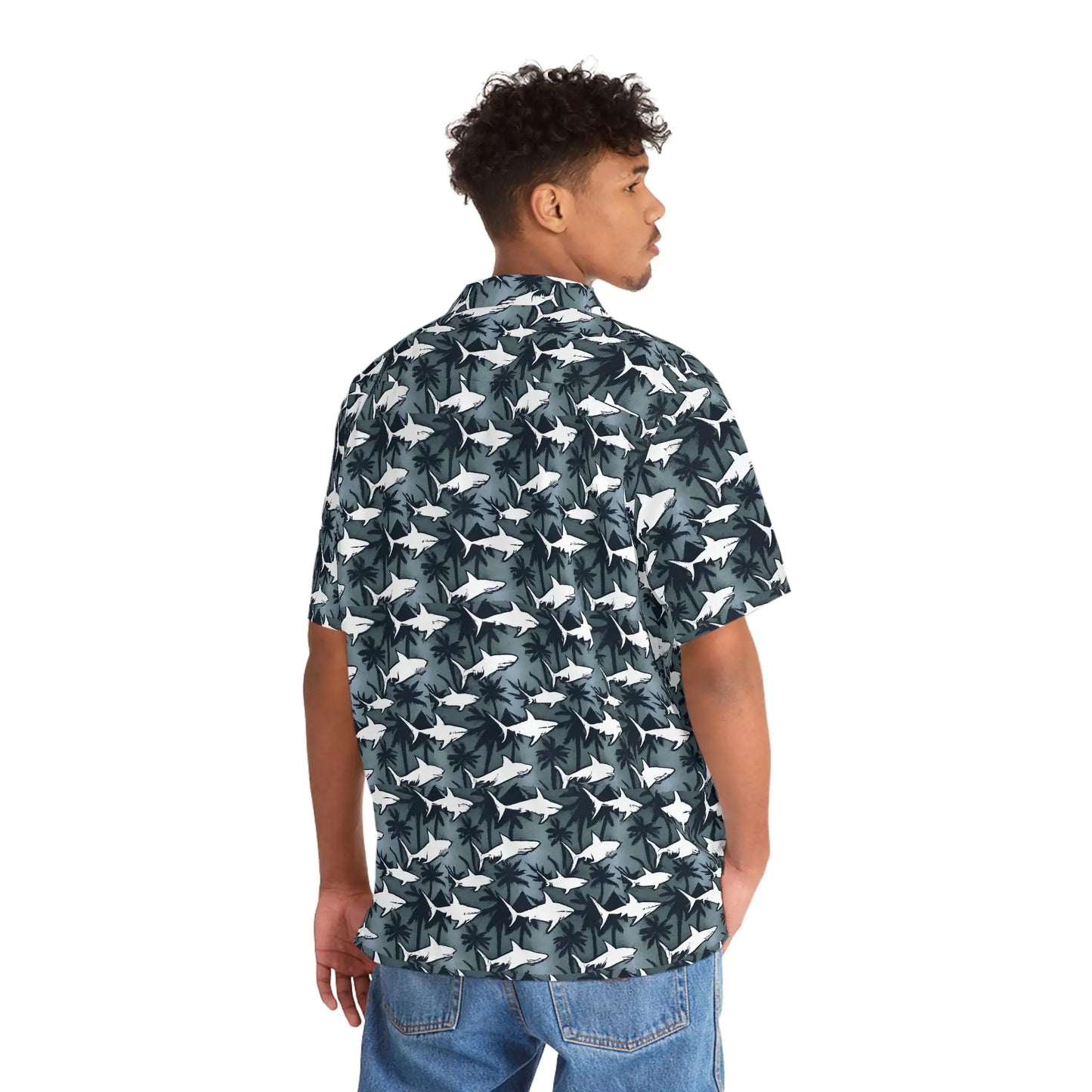 Men's Tropical Shark Night Hawaiian Shirt